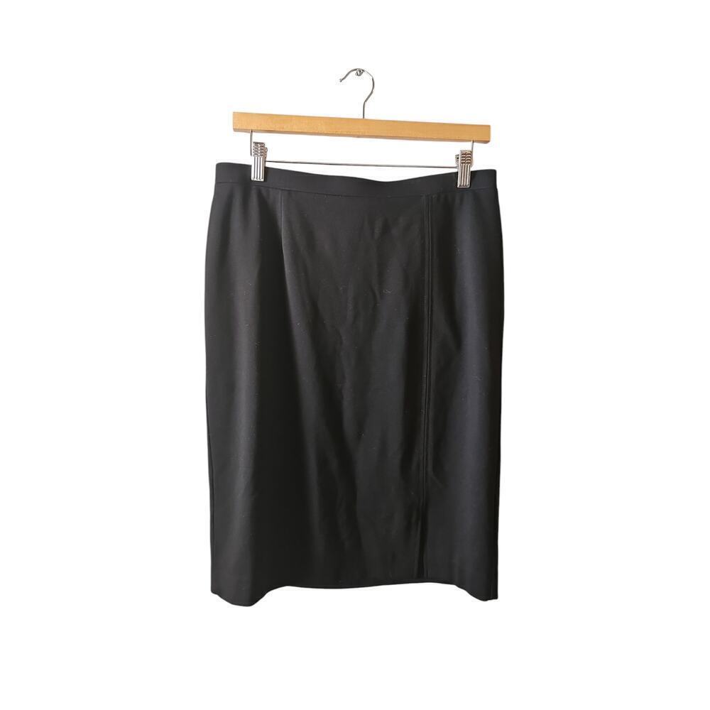 Chicos sz 1 black lined front slit pencil skirt sz medium 8 WSK24